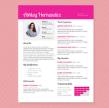 pink resume template