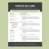 green resume template