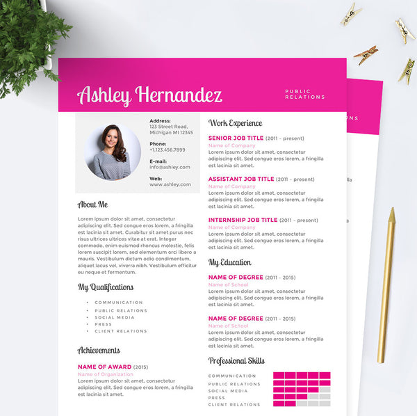 pink public relations resume
