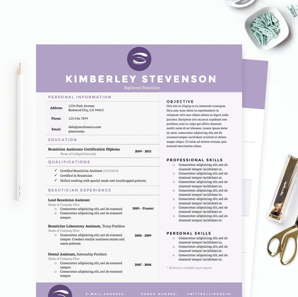 purple resume template