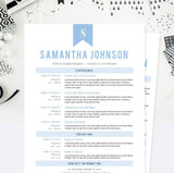 Baby Blue Web Designer CV Resume, Cover Letter & References Template Package