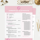 pink resume template