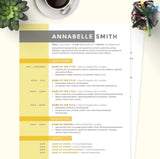 yellow resume template