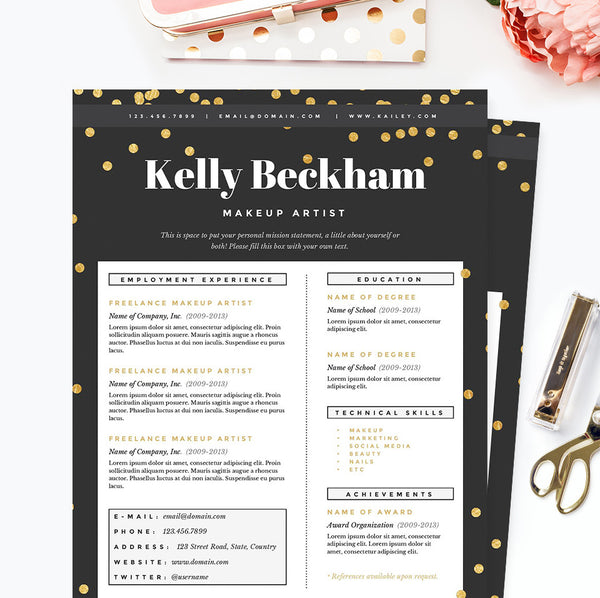 black resume template