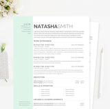 green resume template