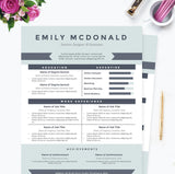 blue resume template